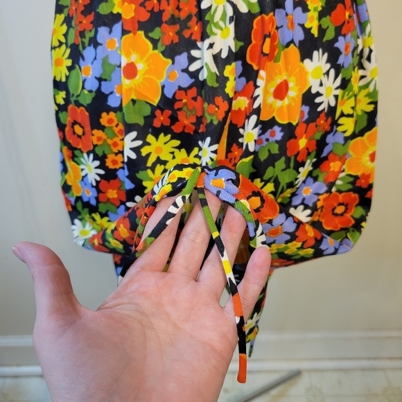 VTG 90's Gossard Artemis Womens M Short Bright Floral Scalloped Hem Skirt Slip - Picture 4 of 9